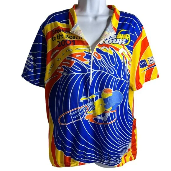 Breakaway to the Beach MS Tour Cycling Shirt 2001 Vintage Women's XL - Picture 1 of 7